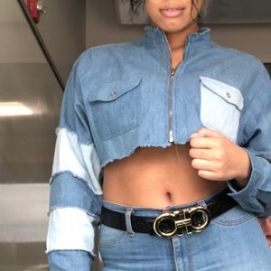 Jean Cropped Shirt